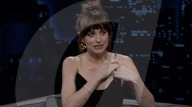 Dakota Johnson TV talk show wardrobe malfunction