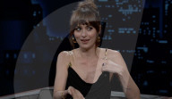 Dakota Johnson TV talk show wardrobe malfunction