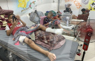 Wounded Gaza children in hospital