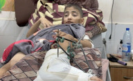 Wounded Gaza children in hospital