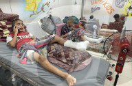 Wounded Gaza children in hospital