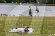 Sunshine and warm weather in London, UK.