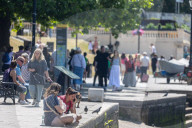 Sunshine and warm weather in London, UK.