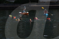 'Surfers Against Sewage' stage protest on the River Thames