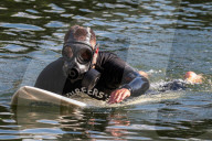 'Surfers Against Sewage' stage protest on the River Thames