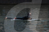 'Surfers Against Sewage' stage protest on the River Thames