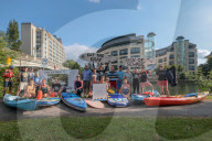 'Surfers Against Sewage' stage protest on the River Thames