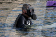 'Surfers Against Sewage' stage protest on the River Thames