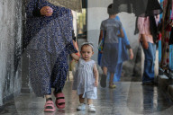 Displaced Gazans shelter in schools