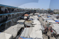Displaced Gazans shelter in schools