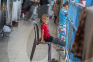Displaced Gazans shelter in schools