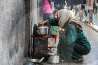Displaced Gazans shelter in schools