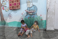 Displaced Gazans shelter in schools