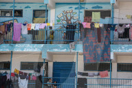 Displaced Gazans shelter in schools