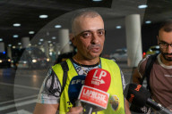 Protest of taxi drivers at Barcelona Airport