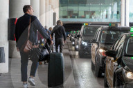 Protest of taxi drivers at Barcelona Airport