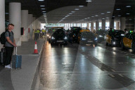 Protest of taxi drivers at Barcelona Airport