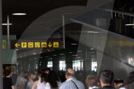 Protest of taxi drivers at Barcelona Airport