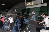 Protest of taxi drivers at Barcelona Airport
