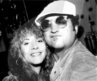 Comedian John Belushi with Stevie Nicks