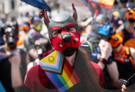 Pride in London parade, Park Lane to Trafalgar Square, London, Great Britain 
29th June 2024