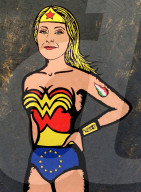 Giorgia Meloni diventa Wonder Woman, il murales di aleXsandro Palombo
