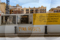 Barcelona - Graffiti and posters against tourism in Barcelona