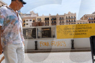 Barcelona - Graffiti and posters against tourism in Barcelona