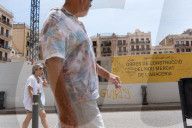 Barcelona - Graffiti and posters against tourism in Barcelona