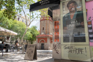 Barcelona - Graffiti and posters against tourism in Barcelona