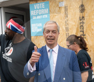Nigel Farage and The Reform UK party’s final day of campaigning in the 2024 general election campaign, Clacton-on-Sea, Essex, Great Britain 
3rd July 2024