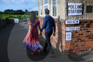 Rishi Sunak voting, Northallerton, North Yorkshire, UK - 04 Jul 2024