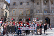 Barcelona - Protest by Red Cross workers