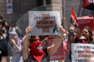Barcelona - Protest by Red Cross workers