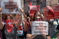 Barcelona - Protest by Red Cross workers