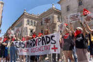 Barcelona - Protest by Red Cross workers