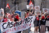 Barcelona - Protest by Red Cross workers