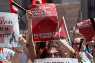 Barcelona - Protest by Red Cross workers