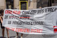 Barcelona - Protest by Red Cross workers