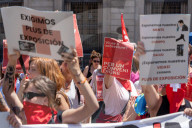 Barcelona - Protest by Red Cross workers
