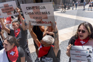 Barcelona - Protest by Red Cross workers