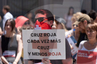 Barcelona - Protest by Red Cross workers
