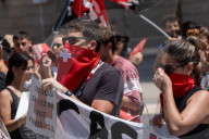 Barcelona - Protest by Red Cross workers