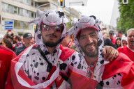 FUSSBALL - EURO 2024: Fanmärsche vor dem Spiel England - Schweiz in Düsseldorf