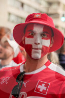 FUSSBALL - EURO 2024: Fanmärsche vor dem Spiel England - Schweiz in Düsseldorf