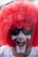 FUSSBALL - EURO 2024: Fanmärsche vor dem Spiel England - Schweiz in Düsseldorf
