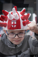 FUSSBALL - EURO 2024: Fanmärsche vor dem Spiel England - Schweiz in Düsseldorf