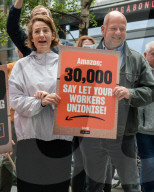 Protest outside Amazon London HQ