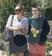 PREMIUM EXCLUSIVE Jennifer Garner Showcases Her Adorable Bond With Fin While Leaving Church