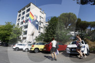 Roma, murales di Laika  che ritrae Michela Murgia sulla facciata del V Municipio